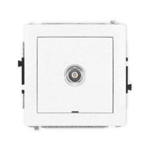 Mechanizm gniazda pojedynczego BNC, bez pola opisowego Karlik DECO biały mat 25DGBNCBO-1