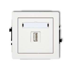 Mechanizm gniazda pojedynczego USB A-A 2.0 Karlik DECO biały mat 25DGUSB-1