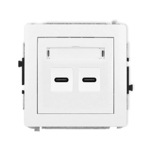 Mechanizm gniazda podwójnego 2xUSB C-C Karlik DECO biały mat 25DGUSB-8