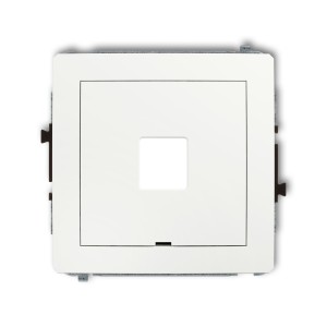 Mechanizm gniazda multimedialnego pojedynczego bez modułu, bez pola opisowego (standard Keystone) Karlik DECO biały mat 25DGMBO-1P