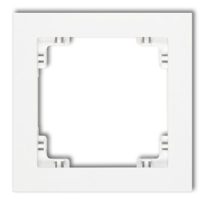 Ramka uniwersalna pojedyncza z tworzywa Karlik DECO biały mat 25DR-1