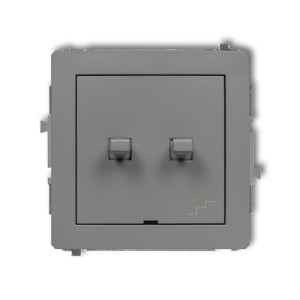 Mechanizm łącznika podwójnego schodowego w stylu amerykańskim Karlik DECO szary mat 27DWPUS-33