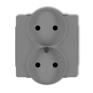 Mechanizm gniazda podwójnego do ramki bez uziemienia 2x2P (przesłony torów prądowych) Karlik DECO szary mat 27DGPR-2p
