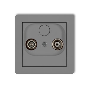 Mechanizm gniazda abonenckiego RTV końcowego 2dB Karlik DECO szary mat 27DG2K