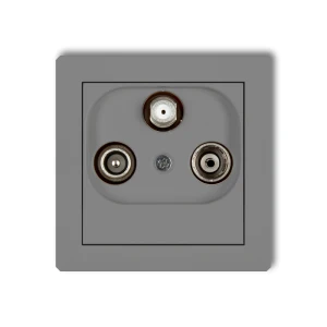 Mechanizm gniazda abonenckiego RTV-SAT końcowego 1,5dB Karlik DECO szary mat 27DGS