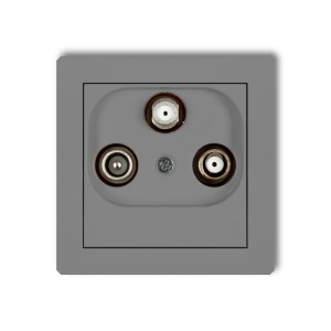 Mechanizm gniazda abonenckiego 2 wyjścia SAT + TV Karlik DECO szary mat 27DGSN