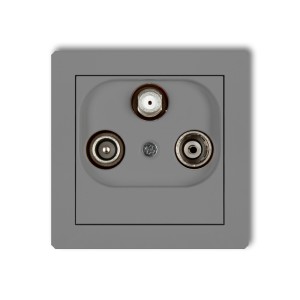 Mechanizm gniazda abonenckiego RTV-SAT końcowego multimedialnego (Internet) Karlik DECO szary mat 27DGM