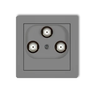 Mechanizm gniazda multimedialnego 3F DATA (UPC) Karlik DECO szary mat 27DGMU