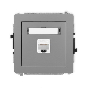 Mechanizm gniazda komputerowego pojedynczego 1xRJ45, kat. 6, 8-stykowy Karlik DECO szary mat 27DGK-3