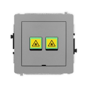 Mechanizm gniazda światłowodowego/optycznego podwójnego, bez pola opisowego Karlik DECO szary mat 27DGOPBO-2