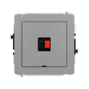 Mechanizm gniazda głośnikowego pojedynczego, bez pola opisowego Karlik DECO szary mat 27DGGBO-1