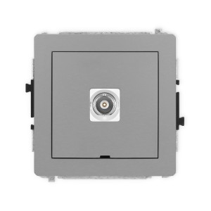 Mechanizm gniazda pojedynczego BNC, bez pola opisowego Karlik DECO szary mat 27DGBNCBO-1