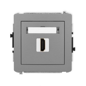 Mechanizm gniazda pojedynczego HDMI 2.0, 4K Karlik DECO szary mat 27DHDMI-3
