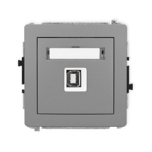 Mechanizm gniazda pojedynczego USB A-B 2.0 Karlik DECO szary mat 27DGUSB-3