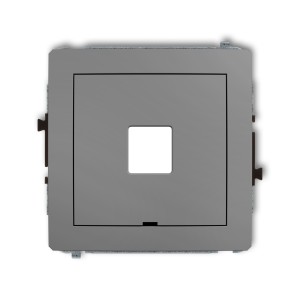 Mechanizm gniazda multimedialnego pojedynczego bez modułu, bez pola opisowego (standard Keystone) Karlik DECO szary mat 27DGMBO-1P