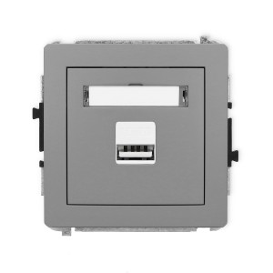 Mechanizm ładowarki USB pojedynczej USB A, 5W max., 5V, 1A Karlik DECO szary mat 27DCUSB-1