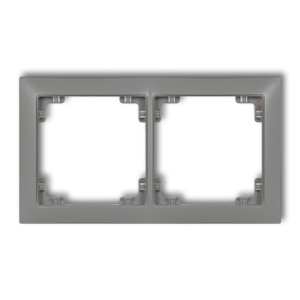 Ramka uniwersalna podwójna z tworzywa DECO Soft Karlik DECO szary mat 27DRSO-2