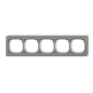 Ramka uniwersalna pięciokrotna z tworzywa DECO Soft Karlik DECO szary mat 27DRSO-5