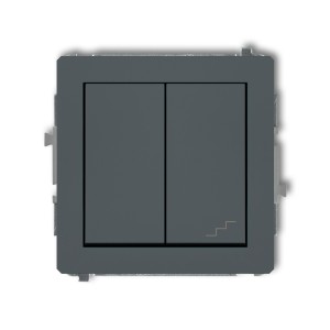 Mechanizm łącznika jednobiegunowego ze schodowym (osobne zasilanie) Karlik DECO grafitowy mat 28DWP-10.2