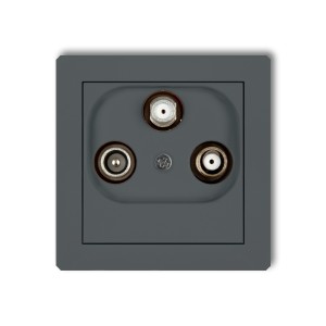 Mechanizm gniazda abonenckiego 2 wyjścia SAT + TV Karlik DECO grafitowy mat 28DGSN