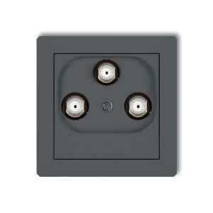 Mechanizm gniazda multimedialnego 3F DATA (UPC) Karlik DECO grafitowy mat 28DGMU