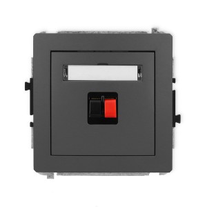 Mechanizm gniazda głośnikowego pojedynczego Karlik DECO grafitowy mat 28DGG-1
