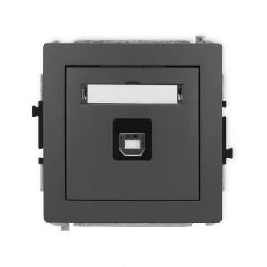 Mechanizm gniazda pojedynczego USB A-B 2.0 Karlik DECO grafitowy mat 28DGUSB-3