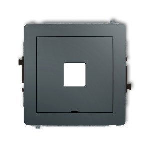 Mechanizm gniazda multimedialnego pojedynczego bez modułu, bez pola opisowego (standard Keystone) Karlik DECO grafitowy mat 28DGMBO-1P