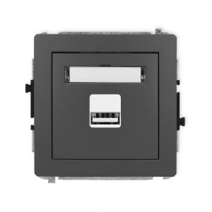 Mechanizm ładowarki USB pojedynczej USB A, 5W max., 5V, 1A Karlik DECO grafitowy mat 28DCUSB-1