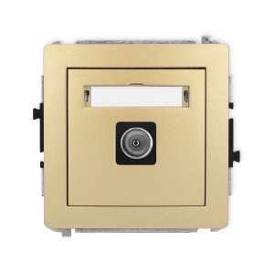 Mechanizm gniazda antenowego pojedynczego TV  Karlik DECO złoty 29DGTV-1