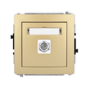 Mechanizm gniazda antenowego pojedynczego typu F (SAT) niklowany Karlik DECO złoty 29DGF-1
