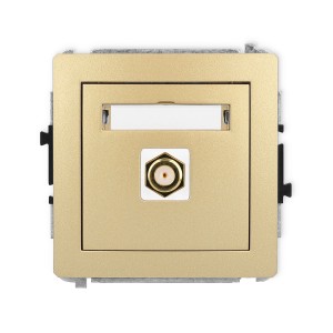 Mechanizm gniazda antenowego pojedynczego typu F (SAT) pozłacany Karlik DECO złoty 29DGF-1.1