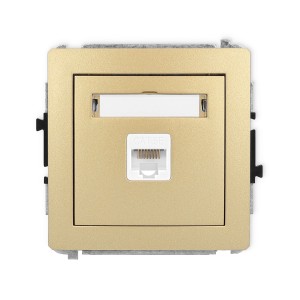 Mechanizm gniazda komputerowego pojedynczego 1xRJ45, kat. 5e, 8-stykowy Karlik DECO złoty 29DGK-1