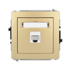 Mechanizm gniazda komputerowego pojedynczego 1xRJ45, kat. 6, 8-stykowy Karlik DECO złoty 29DGK-3
