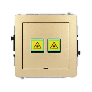 Mechanizm gniazda światłowodowego/optycznego podwójnego, bez pola opisowego Karlik DECO złoty 29DGOPBO-2