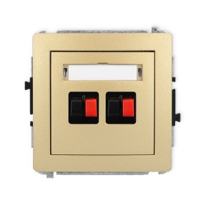 Mechanizm gniazda głośnikowego podwójnego Karlik DECO złoty 29DGG-2