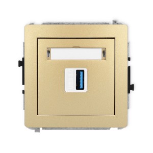 Mechanizm gniazda pojedynczego USB A-A 3.0 Karlik DECO złoty 29DGUSB-5