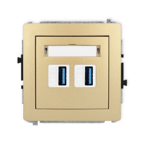 Mechanizm gniazda podwójnego 2xUSB A-A 3.0 Karlik DECO złoty 29DGUSB-6
