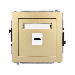 Mechanizm gniazda pojedynczego 1xUSB C-C Karlik DECO złoty 29DGUSB-7