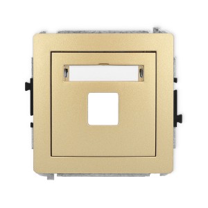 Mechanizm gniazda multimedialnego pojedynczego bez modułu (standard Keystone) Karlik DECO złoty 29DGM-1P