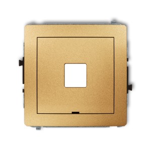 Mechanizm gniazda multimedialnego pojedynczego bez modułu, bez pola opisowego (standard Keystone) Karlik DECO złoty 29DGMBO-1P