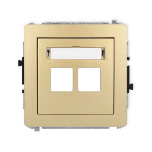 Mechanizm gniazda multimedialnego podwójnego bez modułu (standard Keystone) Karlik DECO złoty 29DGM-2P