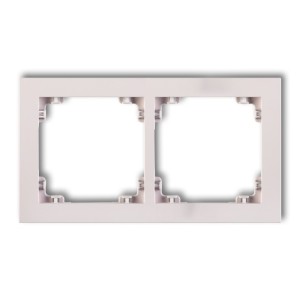 Ramka uniwerstalna podwójna z tworzywa DECO Pastel Matt Karlik DECO pudrowy róż 40DR-2