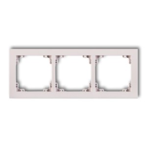 Ramka uniwersalna potrójna z tworzywa DECO Pastel Matt Karlik DECO pudrowy róż 40DR-3