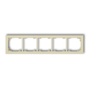 Ramka uniwersalna pięciokrotna z tworzywa DECO Pastel Matt Karlik DECO orzech ziemny 44DR-5