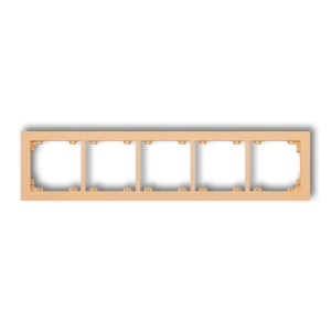 Ramka uniwersalna pięciokrotna z tworzywa DECO Pastel Matt Karlik DECO brzoskwiniowy 45DR-5