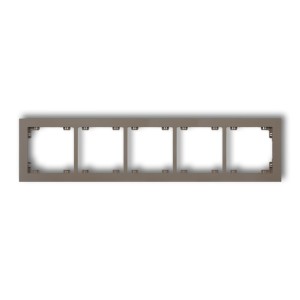 Ramka uniwersalna pięciokrotna z tworzywa DECO Pastel Matt Karlik DECO czekoladowy 49DR-5