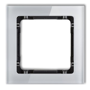 Ramka uniwersalna pojedyncza - efekt szkła (ramka: szara; spód: czarny) Karlik DECO szary 15-12-DRS-1