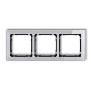 Ramka uniwersalna potrójna - efekt szkła (ramka: szara; spód: czarny) Karlik DECO szary 15-12-DRS-3