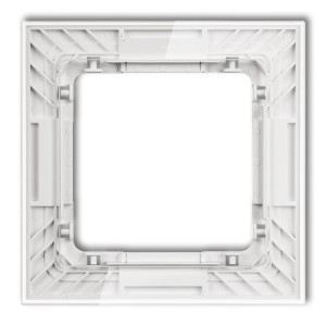 Ramka uniwersalna pojedyncza transparentna DECO Art - efekt szkła (ramka: transparentna; spód: biały) Karlik DECO transparentny 52-0-DRS-1